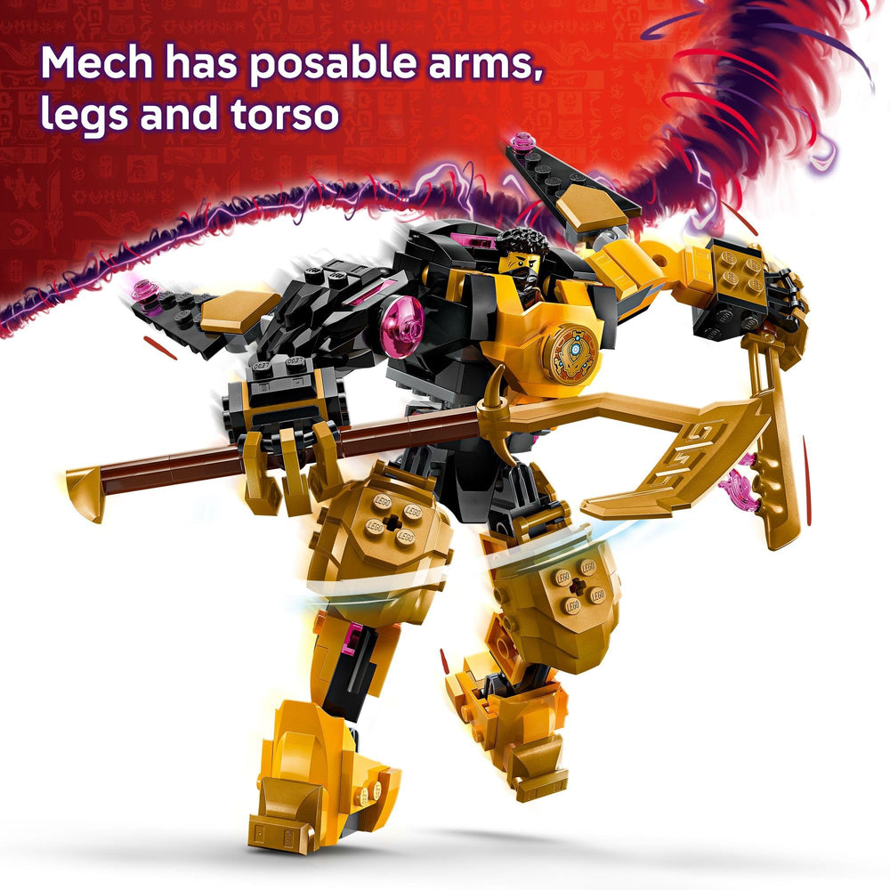 LEGO NINJAGO Arin's Spinjitzu Battle Mech posable arms and torso enable dynamic poses