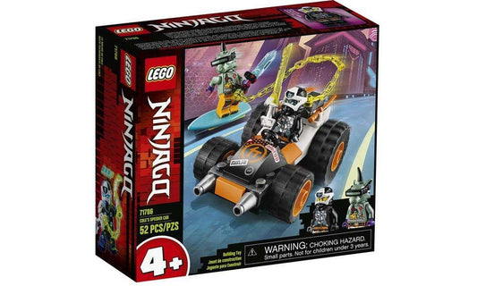 LEGO NINJAGO Cole’s Speeder Car front view for quick, imaginative play sessions.