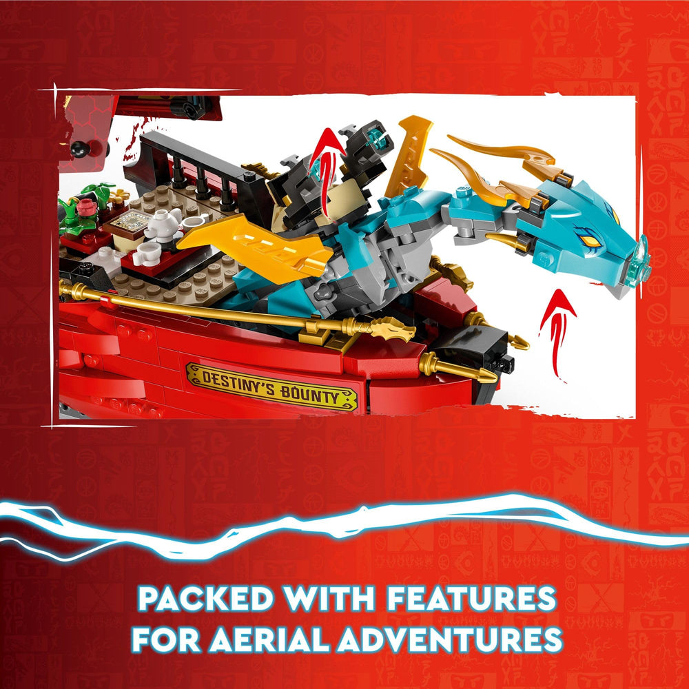 LEGO NINJAGO Destiny’s Bounty Baby Riyu dragon figure adds collectible detail.