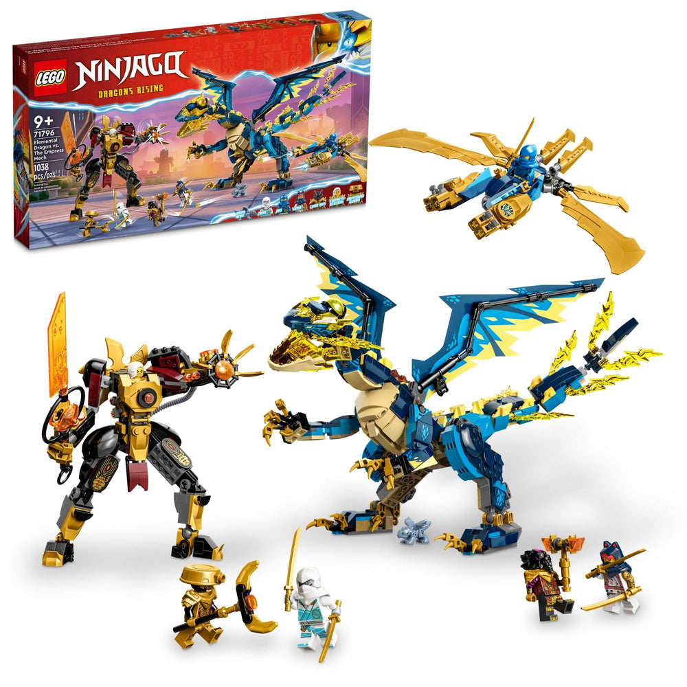 LEGO NINJAGO elemental dragon ready for action-packed battles and display.