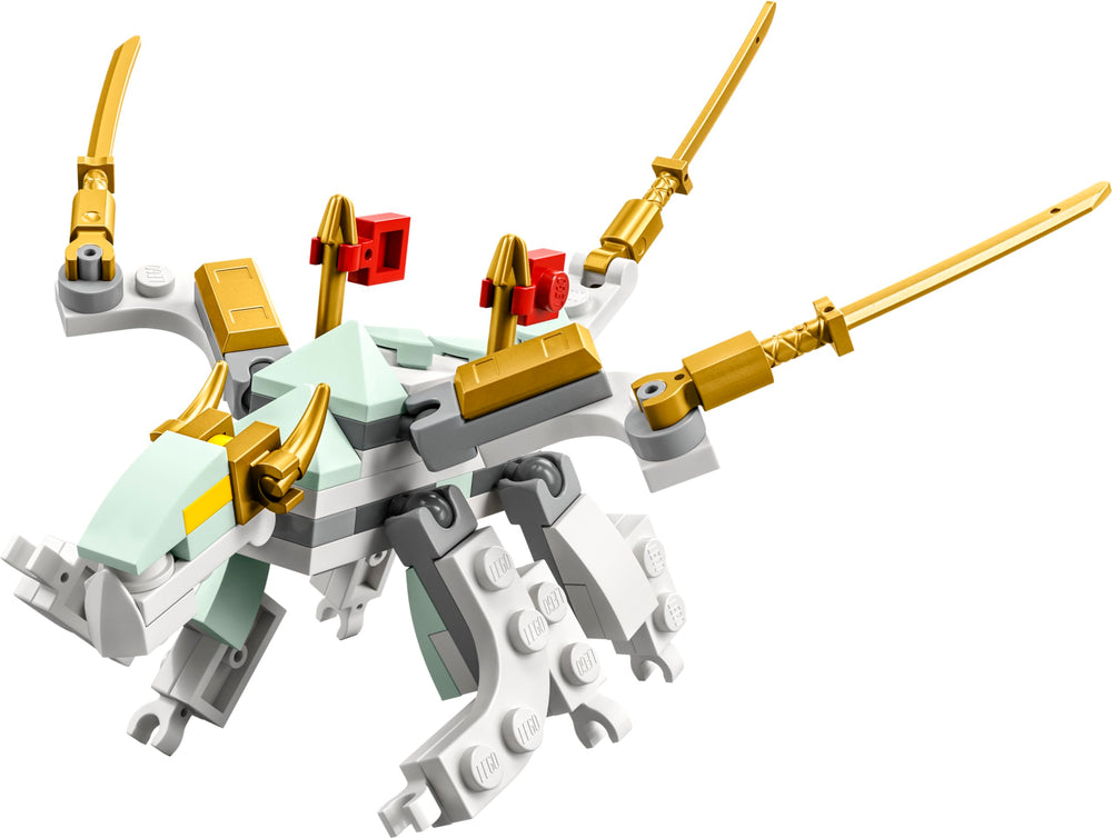 LEGO Ninjago Ice Dragon mini figure in polybag, ideal for display and collection.