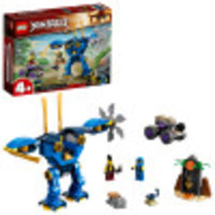 LEGO NINJAGO Jay’s Electro Mech front view with a poseable cockpit for Jay