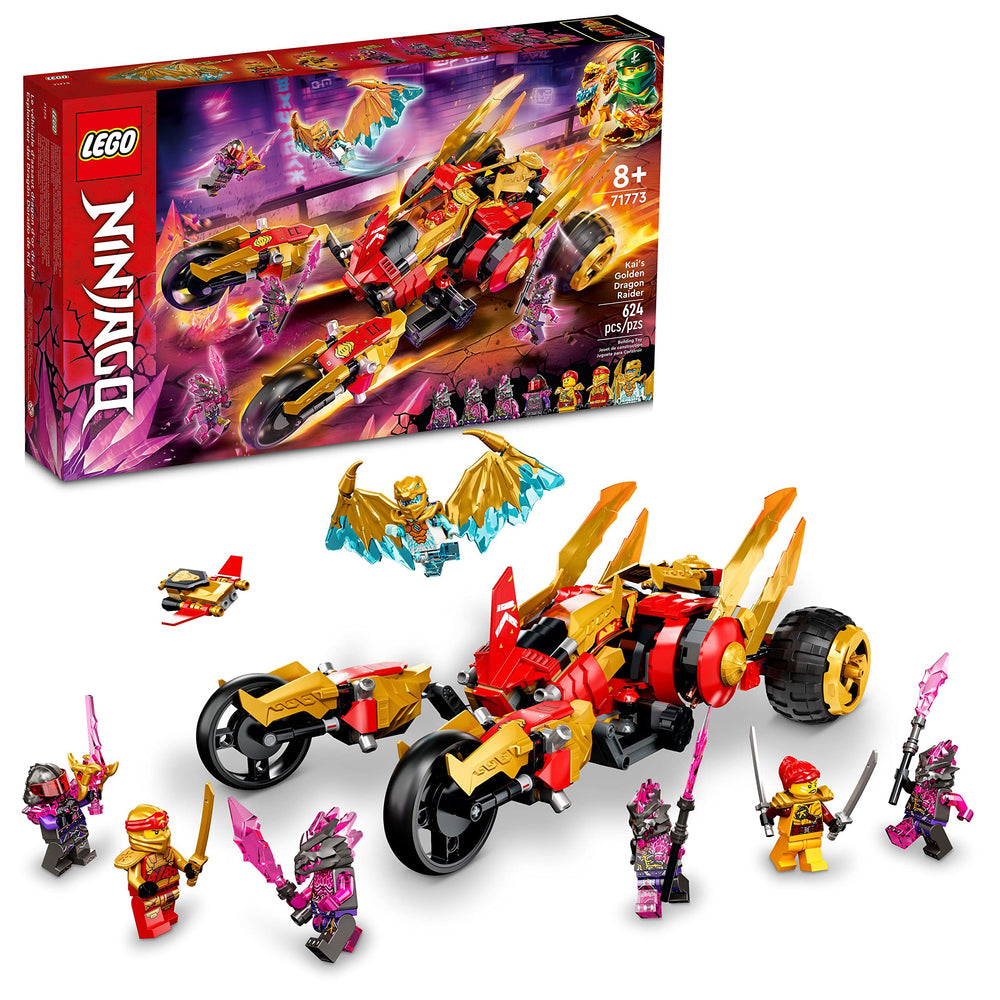LEGO NINJAGO Kai’s Golden Dragon Raider front cockpit for immersive action play.