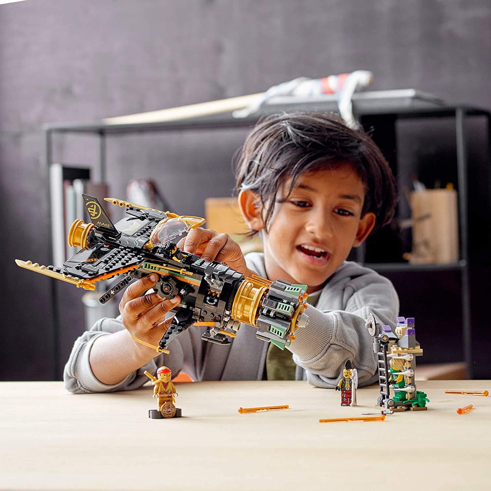 LEGO NINJAGO Kai Legacy golden figure on stand celebrates the 10th anniversary.