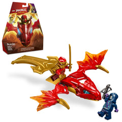 LEGO NINJAGO Kai rising dragon image highlights action-ready battle pose for imaginative play.