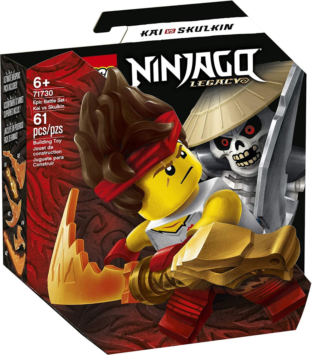 LEGO NINJAGO Kai vs Skulkin epic battle platform for spinning action
