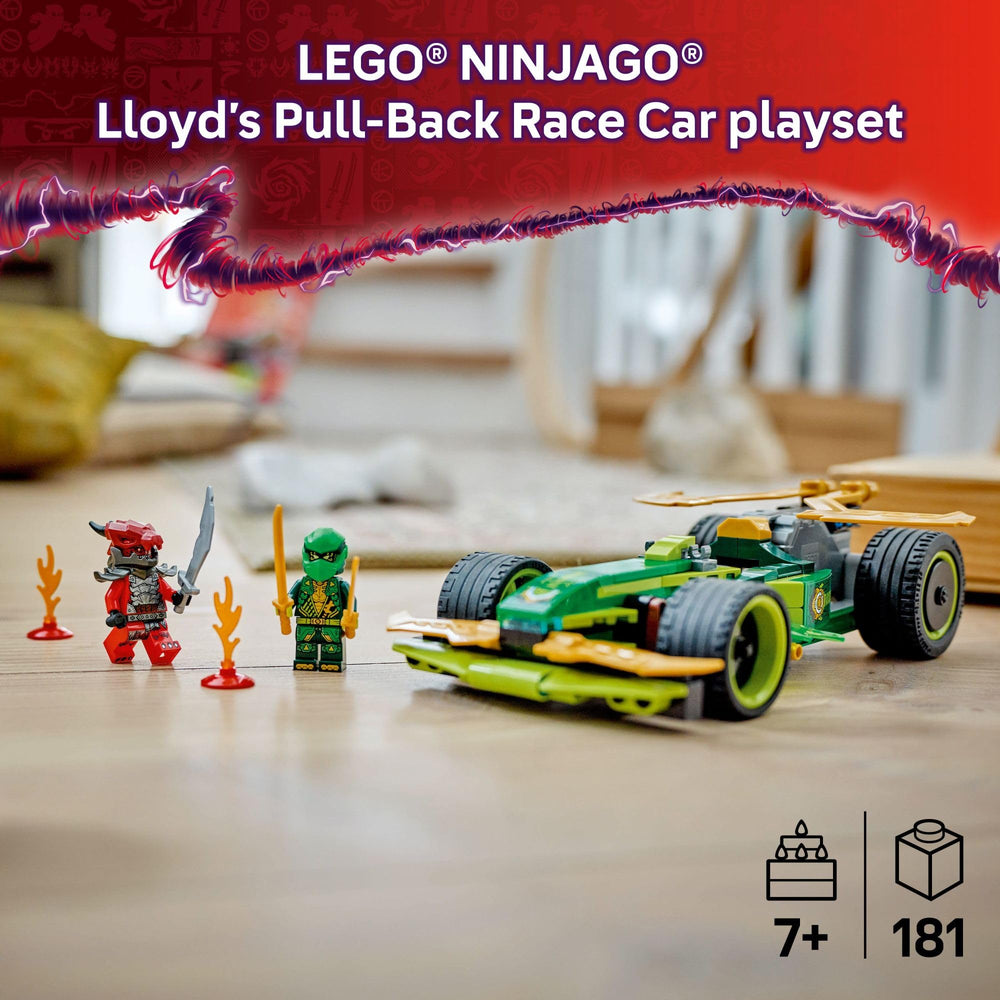 LEGO NINJAGO Lloyd minifigure with swords for dynamic play.