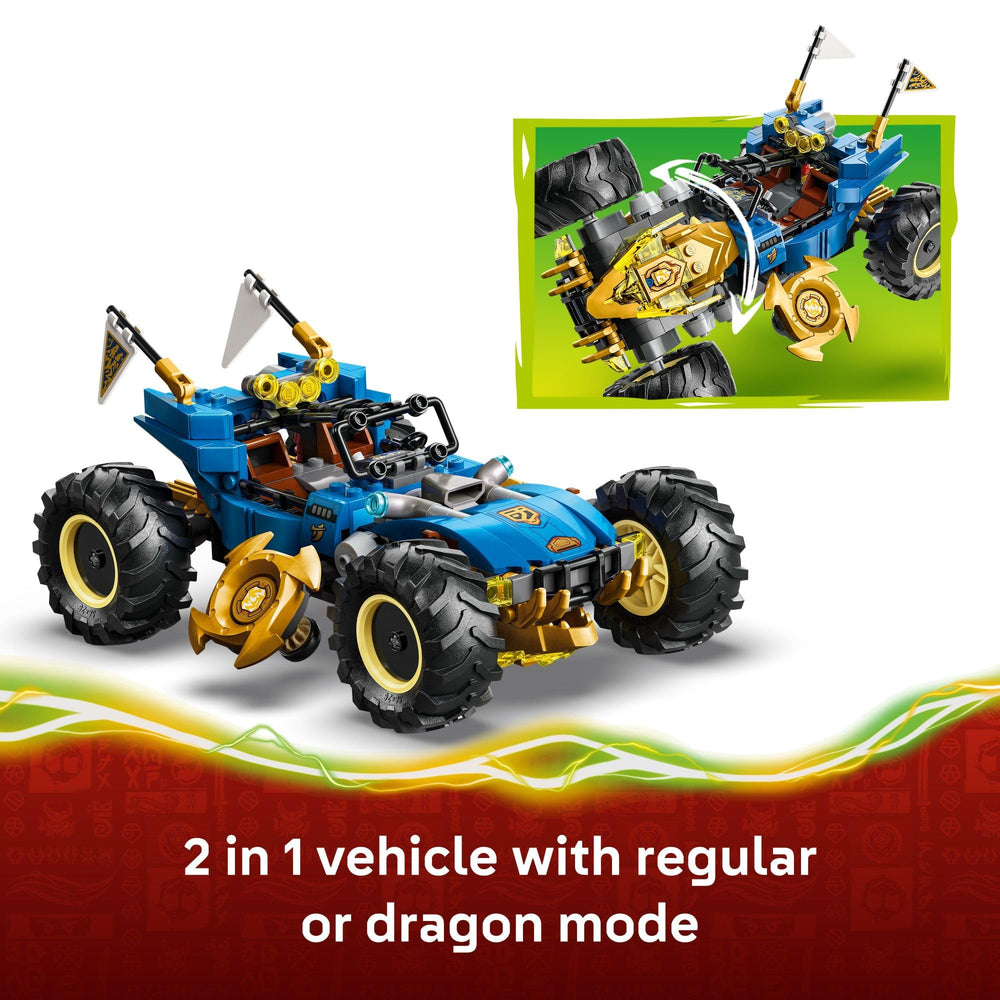 LEGO NINJAGO minifigs Jay, Nya and Kai dragon form enable exciting battles.