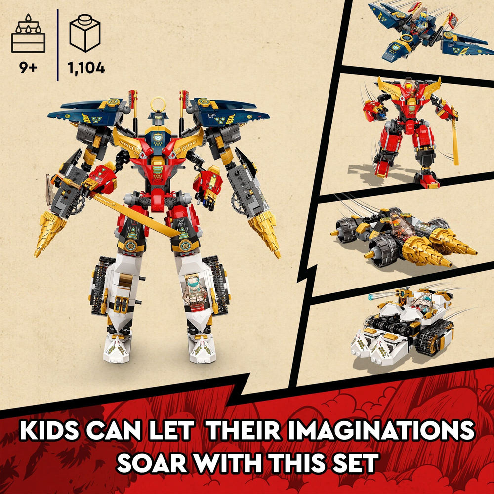LEGO NINJAGO Ultra Combo Mech jet mode ready for high-speed ninja missions