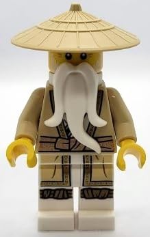 LEGO Ninjago Sensei Wu with battle staff for dynamic poses.