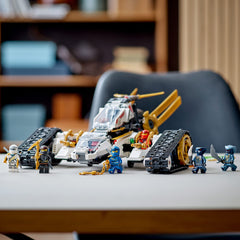 LEGO NINJAGO Ultra Sonic Raider golden stand highlight celebrates 10th anniversary.