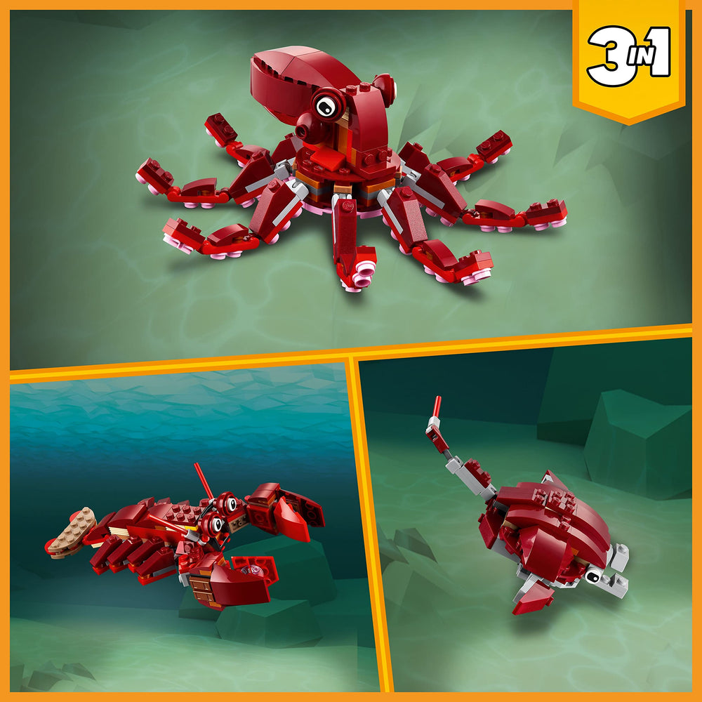 LEGO octopus movable tentacles invite interactive sea-scene storytelling.