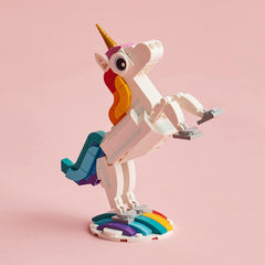 LEGO Peacock with movable tail for dynamic display and storytelling.
