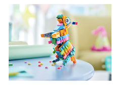 LEGO Pinata bottom candy-drop reveals mini bricks during a surprise