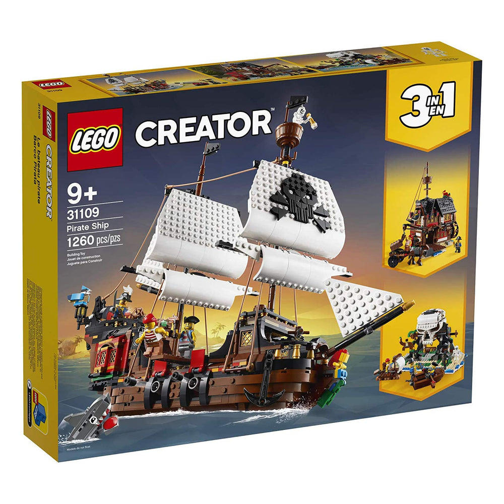 LEGO Pirate Ship cabin opens to reveal the captain's quarters.