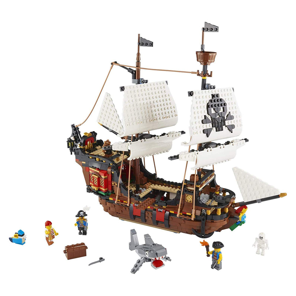 LEGO Creator 3in1 Pirate Ship sails in the wind for adventurous play.