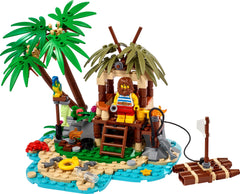 LEGO Ray the Castaway with parrot and fish figures supports imaginative display.