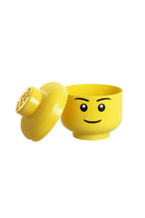LEGO Room Copenhagen storage head in playroom use shows versatile toy and clothing tidying.