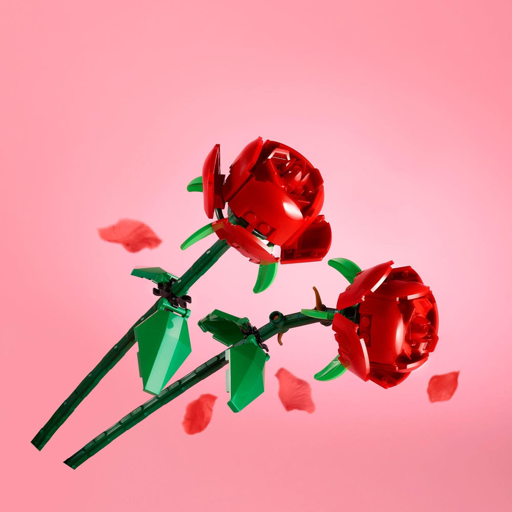LEGO Roses bouquet displayed in a vase enhances room décor and gifts