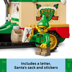 LEGO Santa’s Delivery Truck includes a letter, Santa's sack, and sticker sheet for personalization