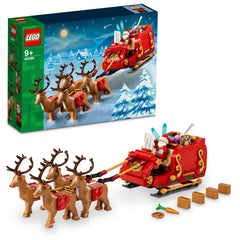 LEGO Santa's Sleigh 40499 with Santa minifigure for festive storytelling and display.