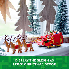 LEGO Santa's Sleigh top-view shows brick-built festive design.