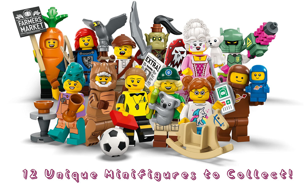 LEGO Series 24 accessories and stand enhance posing and diorama setups