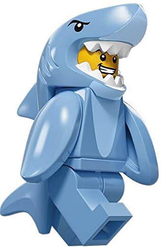 LEGO Shark Suit Guy face detail, ideal for fans and display.