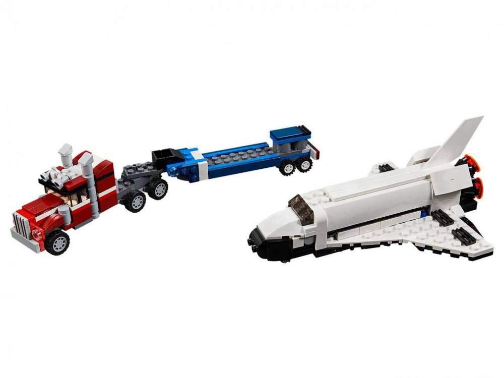 LEGO shuttle crane and satellite add realistic play moments.
