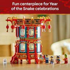 LEGO lantern silhouette windows offer adjustable lighting effects for creative scenes