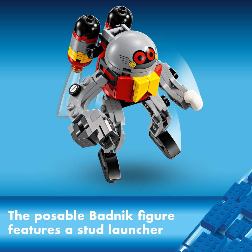 LEGO Sonic grape-launch catapult - quirky defense mechanism in action.