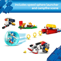 LEGO Sonic figure and gun beetle drone ready for battles and storytelling.