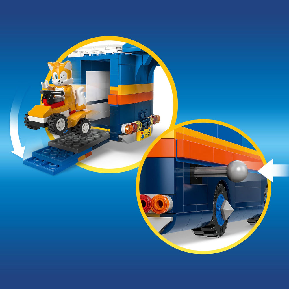 LEGO Sonic Team Command Truck storage room with door and ramp for authentic features.
