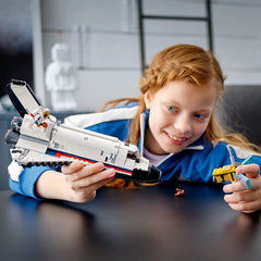 LEGO Space Shuttle Adventure 31117 open cargo doors with extendable arm and satellite for dynamic storytelling