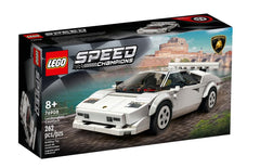 LEGO Speed Champions Lamborghini Countach side view, ideal for display and imaginative racing