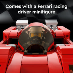 LEGO Speed Champions 1970 Ferrari 512 M display-ready model on a shelf setup