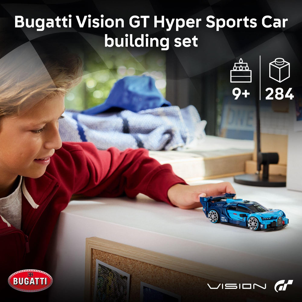 LEGO Speed Champions Bugatti Vision Gran Turismo rear wing for authentic aerodynamics and display