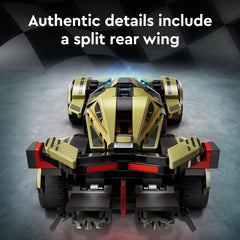 LEGO Speed Champions Lambo V12 Vision GT wheel hexagon rims for realistic model accuracy.