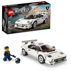 LEGO Speed Champions Lamborghini Countach 76908 front view shows sleek lines for display