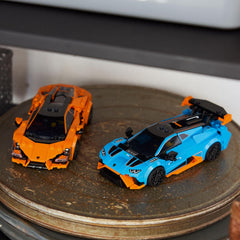 Lego Speed Champions Lamborghini Huracan STO front view enhances racing setup and imagination
