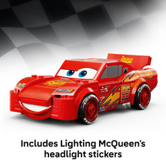 LEGO Speed Champions Lightning McQueen tire detail shows tire branding and authentic textures