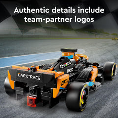 LEGO Speed Champions McLaren 76919 top angle highlighting halo and decals
