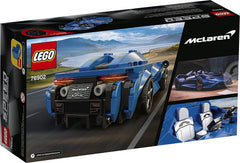 LEGO Speed Champions McLaren Elva 76902 minifigure in racing suit fits action scenes.