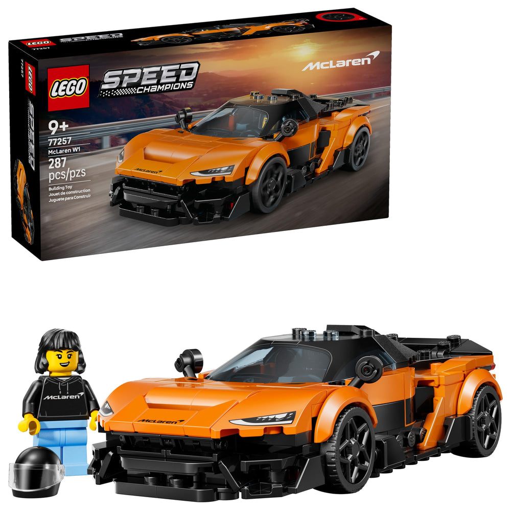 LEGO Speed Champions McLaren W1 front angle for display and collectible detail
