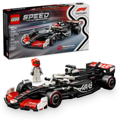 LEGO Speed Champions MoneyGram Haas F1 VF-24 front view for display and play