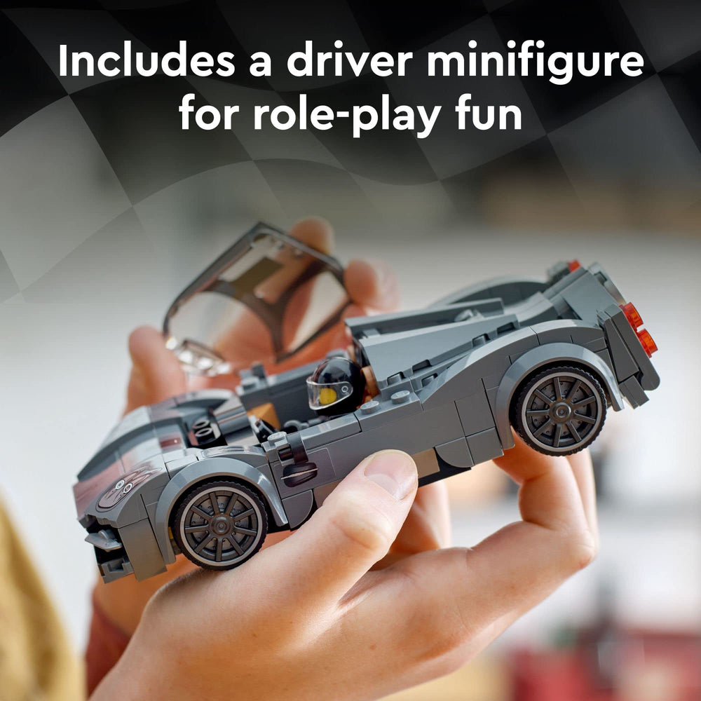 LEGO Speed Champions Pagani Utopia 76915 display piece offers a stylish shelf ready collectible.