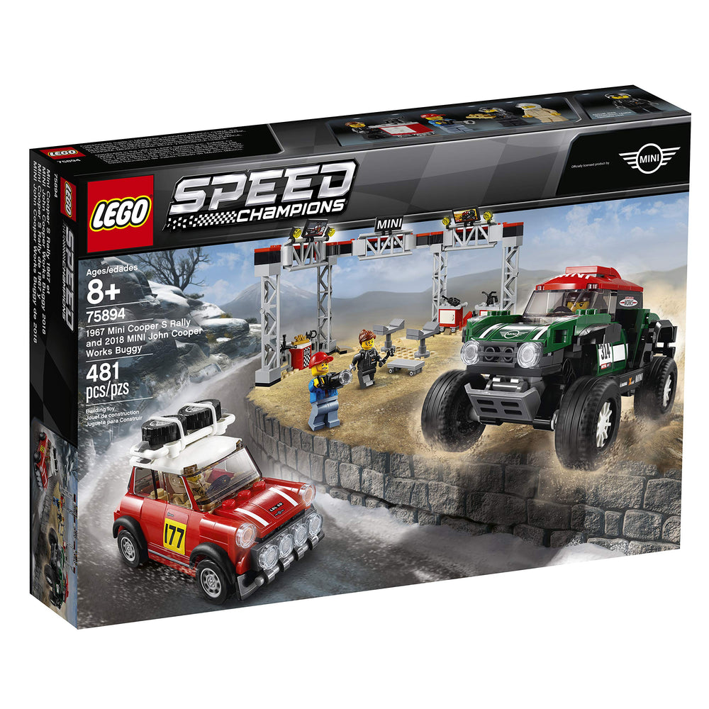 LEGO Speed Champions pit stop station for quick-access tool racks and jack demonstrations