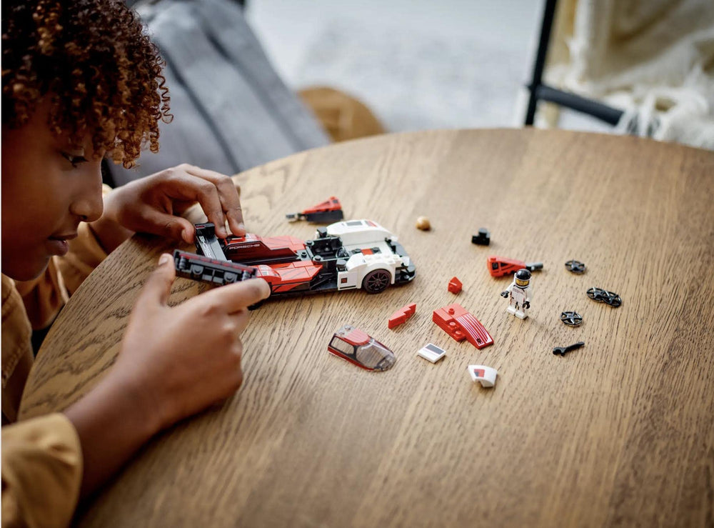 Compact packaging of LEGO Porsche 963 76916 suitable for gifting