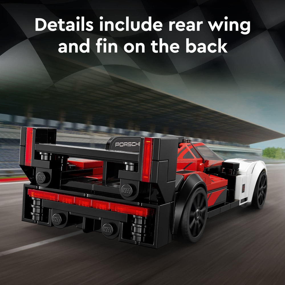 LEGO Speed Champions Porsche 963 76916 rear wing detail highlights authentic design cues