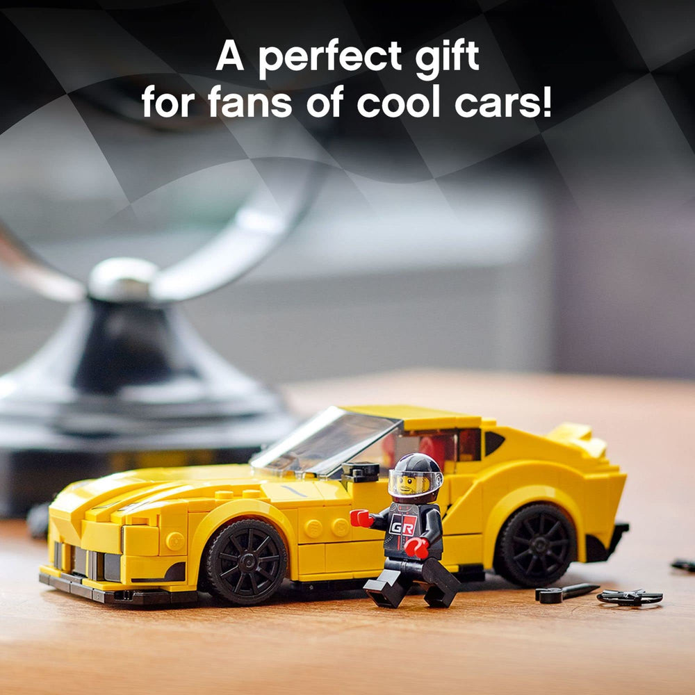 LEGO Speed Champions Toyota GR Supra 76901 two-seat cockpit supports imaginative play.